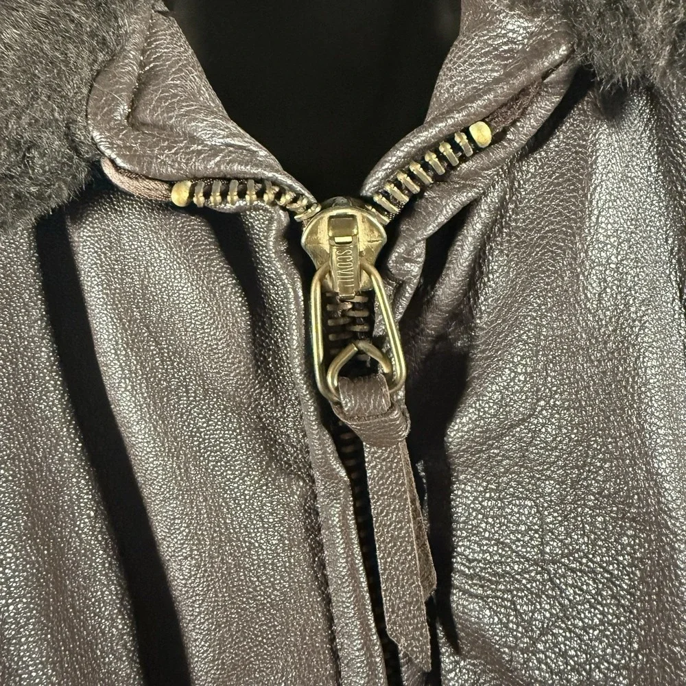 Vintage 1971 Vietnam Era G1 Flight Jacket Brill Bros Brown Leather Bomber Men 42